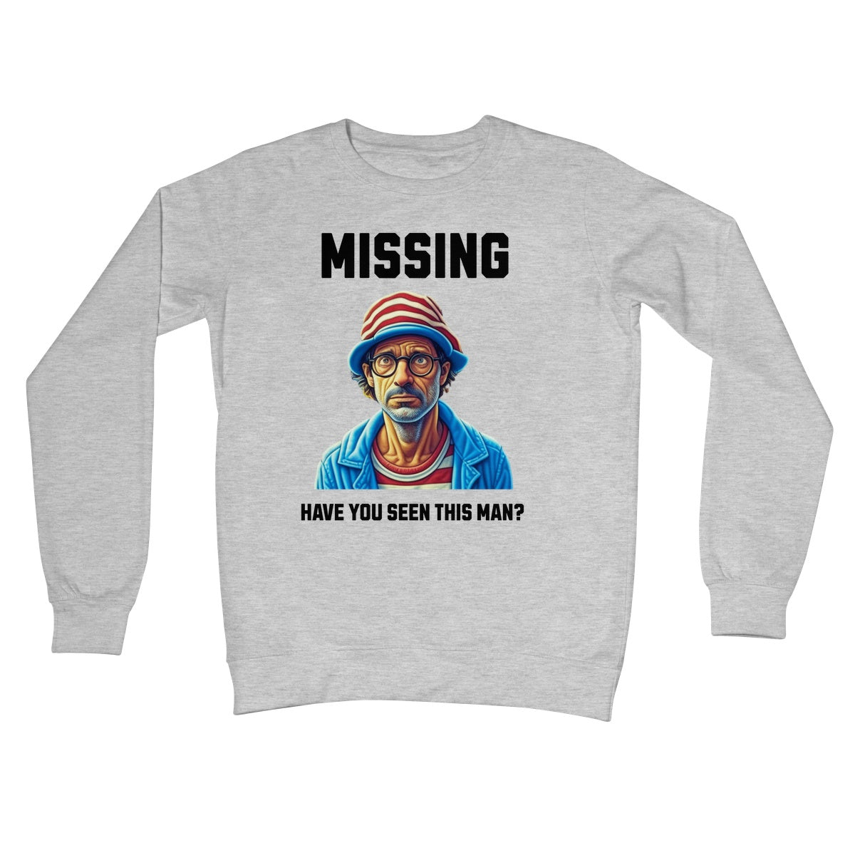 Where's Wally Jumper - Heather Grey - Funny Jumper
