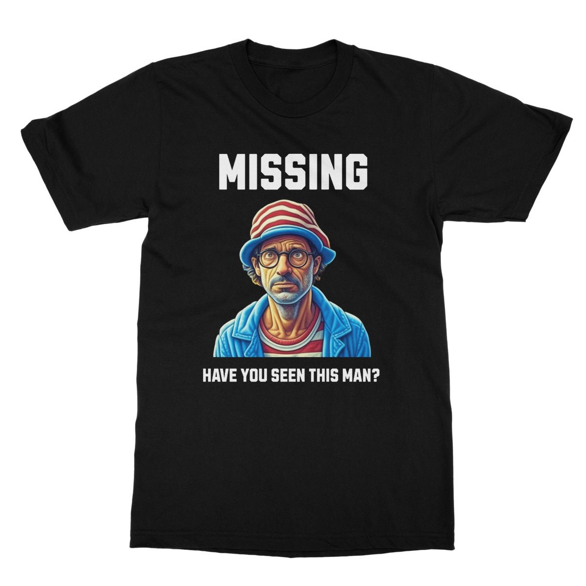 Where's Wally T-Shirt - Black - Funny T-Shirt